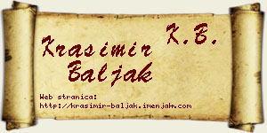 Krasimir Baljak vizit kartica